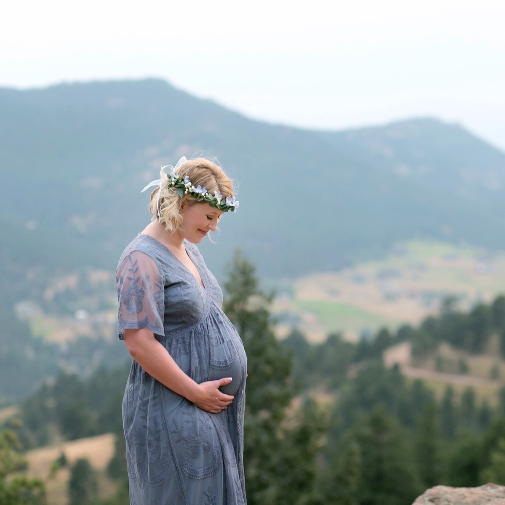 Maternity Dress Dusty Blue